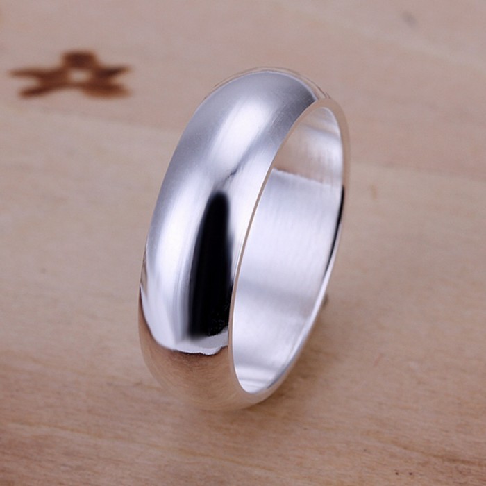 SR025 Fashion Silver Jewelry Bright Circel Rings Men Women