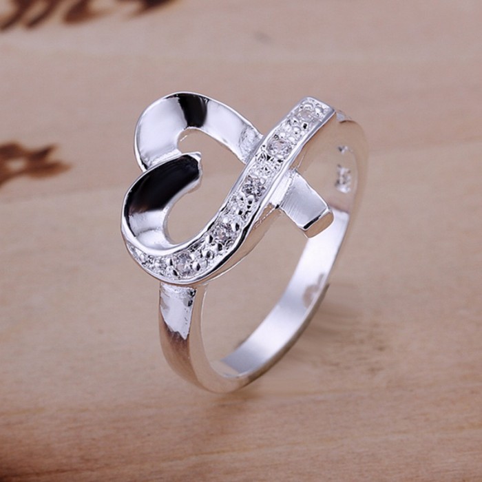 SR036 Fashion Silver Jewelry Crystal Kelp Rings For Women