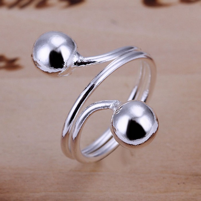 SR037 Fashion Silver Jewelry Beads Rings Men Women