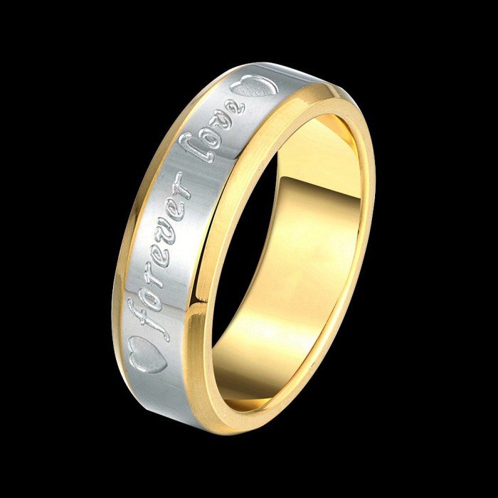 SR095 Fashion Silver Jewelry Gold Love Rings For Men Women