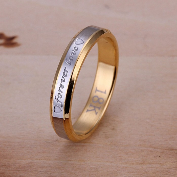 SR096 Fashion Silver Jewelry Gold Love Rings For Men Women