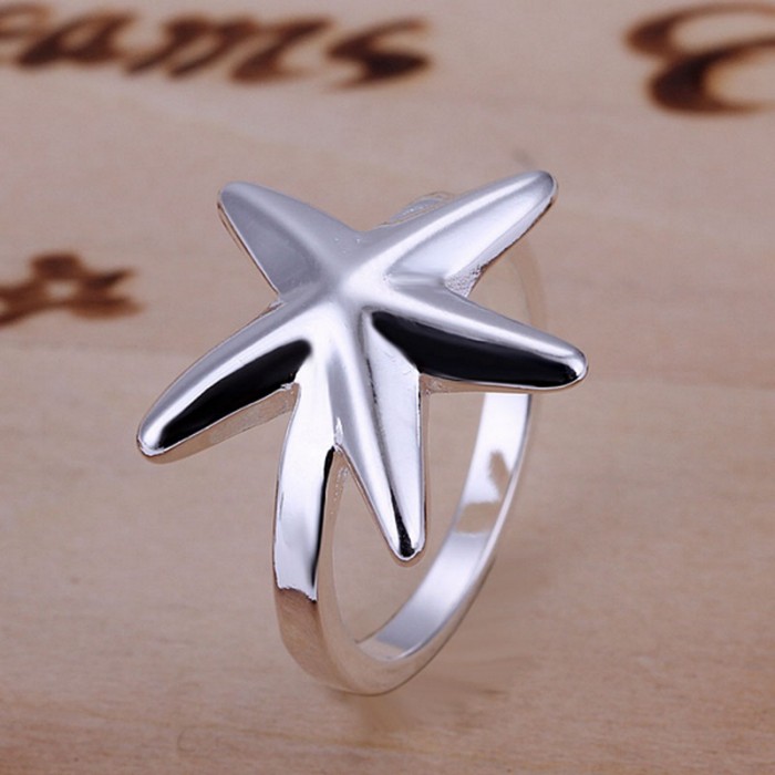 SR109 Fashion Silver Jewelry Star Rings For Women