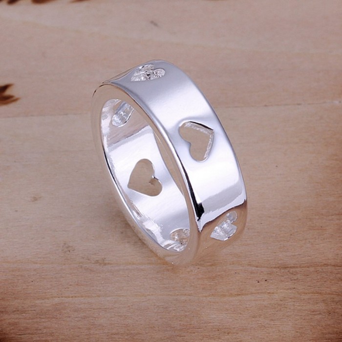 SR110 Fashion Silver Jewelry Heart Rings For Women