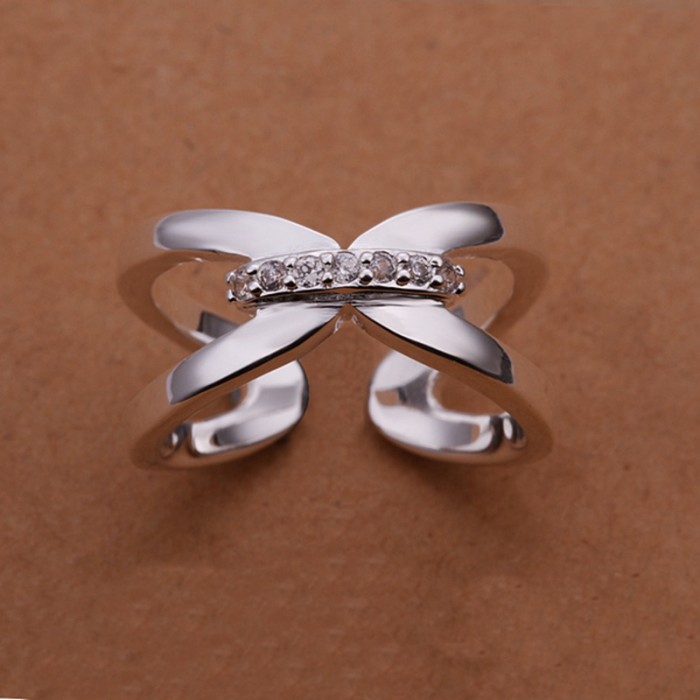 SR210 Fashion Silver Jewelry Crystal Easy Rings For Women