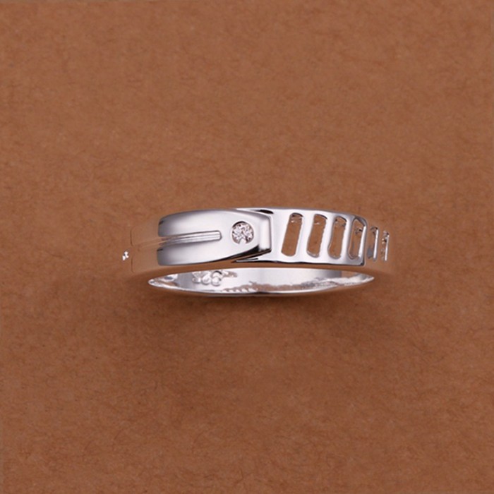 SR245 Fashion Silver Jewelry Crystal Geometry Rings For Women