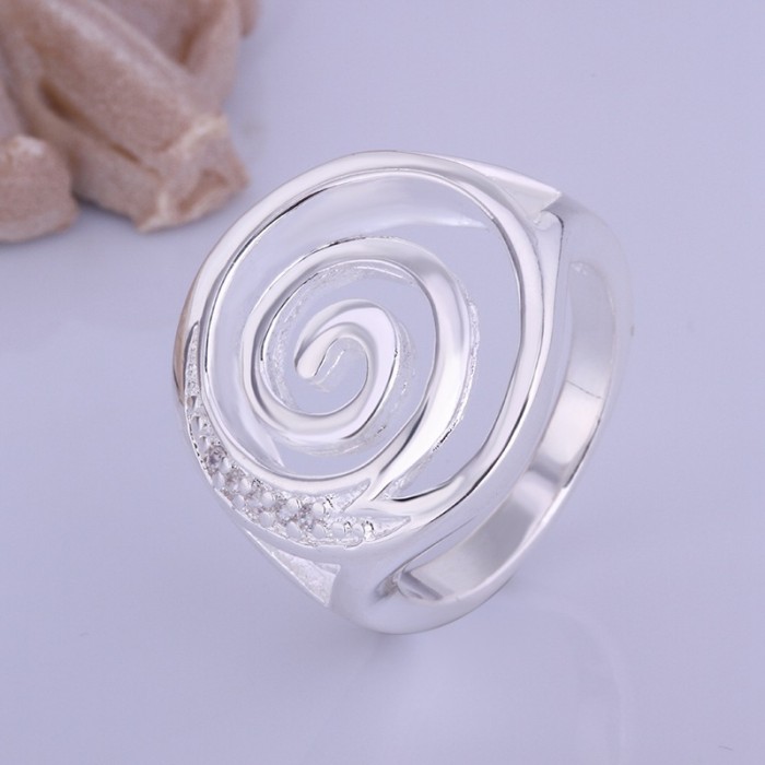 SR404 Fashion Silver Jewelry Crystal Thread Rings For Women