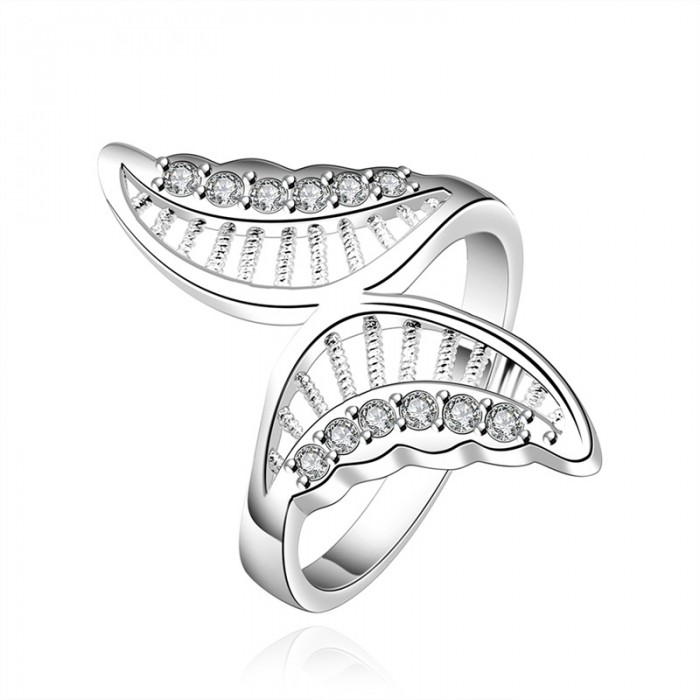 SR544 Fashion Silver Jewelry Crystal Butterfly Rings For Women
