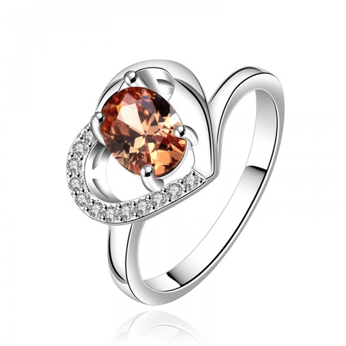 SR639 Fashion Silver Jewelry Crystal Heart Rings For Women
