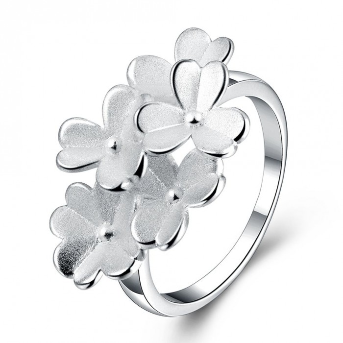 SR704 Fashion Silver Jewelry Flower Rings For Women