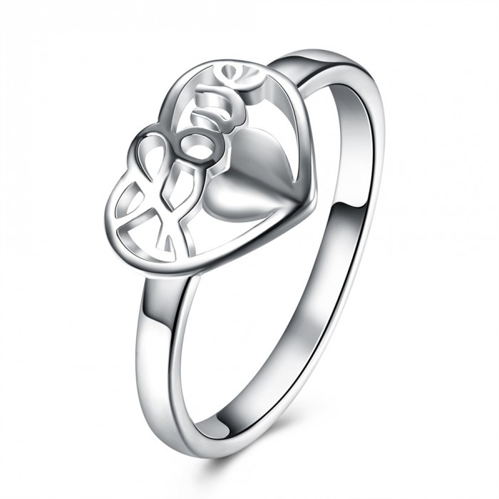 SR896 Fashion Silver Jewelry Heart Rings For Women