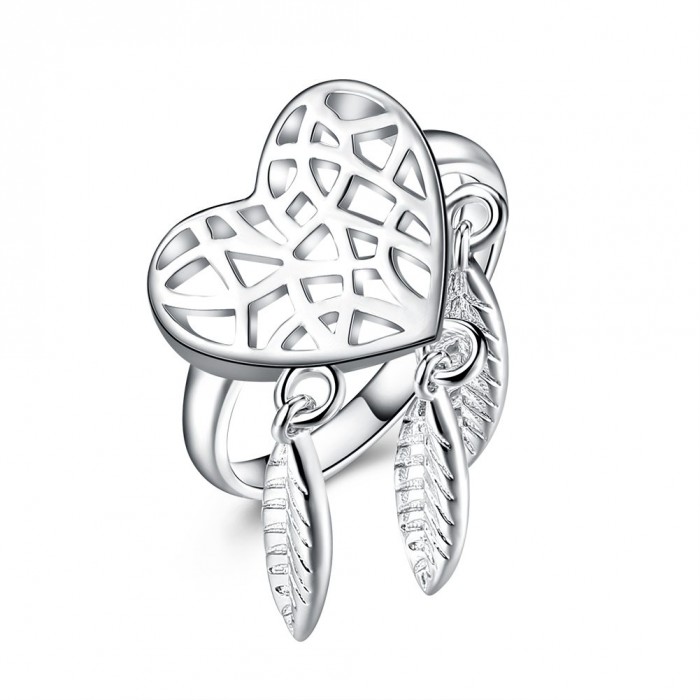 SR941 Fashion Silver Jewelry Heart Rings For Women