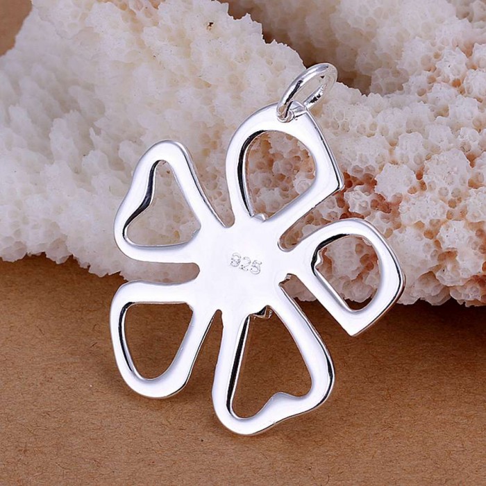 SP006 Fashion Silver Jewelry Flower Chain Pendant Necklace