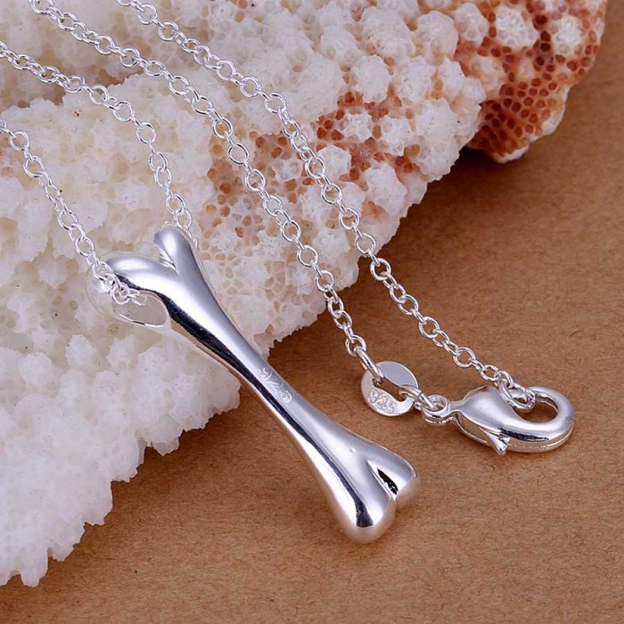 SP022 Fashion Silver Jewelry Men Bone Chain Pendant Necklace