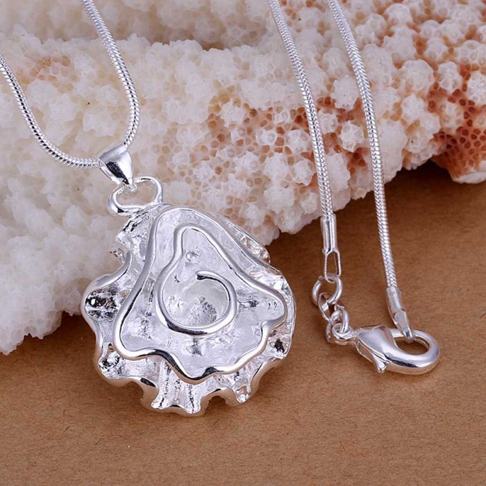SP041 Fashion Silver Jewelry Rose Chain Pendant Necklace