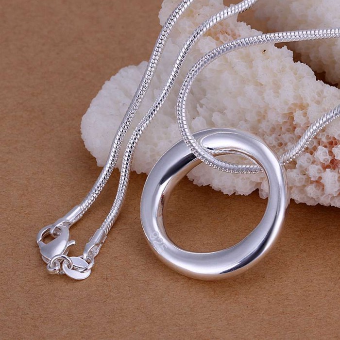 SP049 Fashion Silver Jewelry O Chain Pendant Necklace