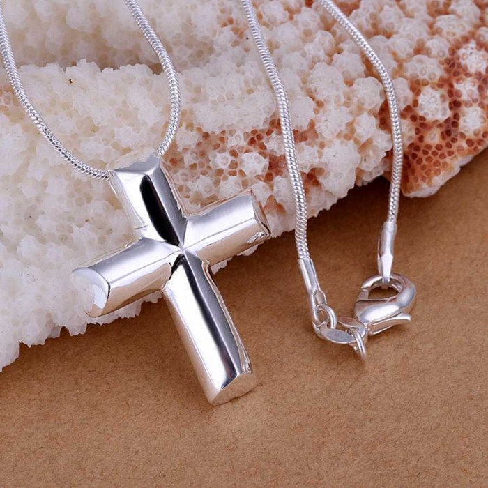 SP089 Fashion Silver Jewelry Cross Chain Pendant Necklace
