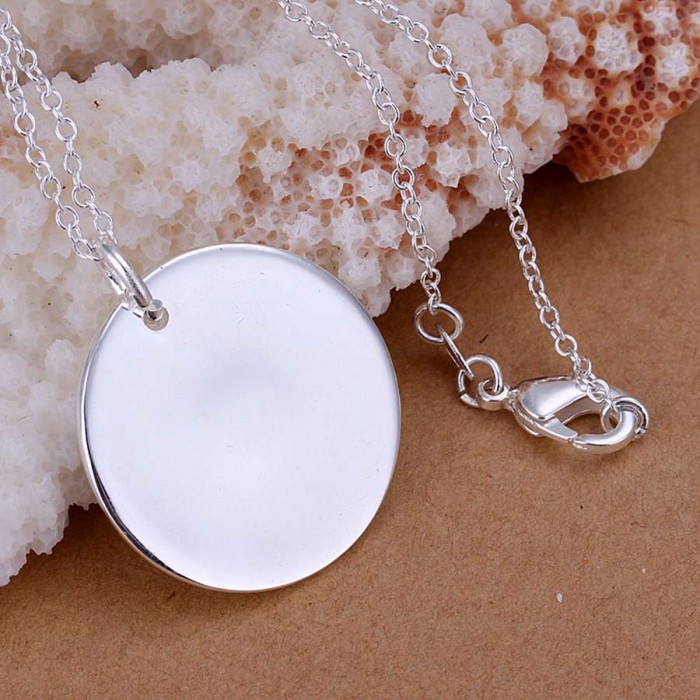 SP137-2 Fashion Silver Jewelry Round Chain Pendant Necklace