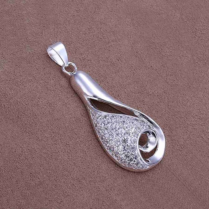 SP302 Fashion Silver Jewelry Crystal Vase Chain Pendant Necklace